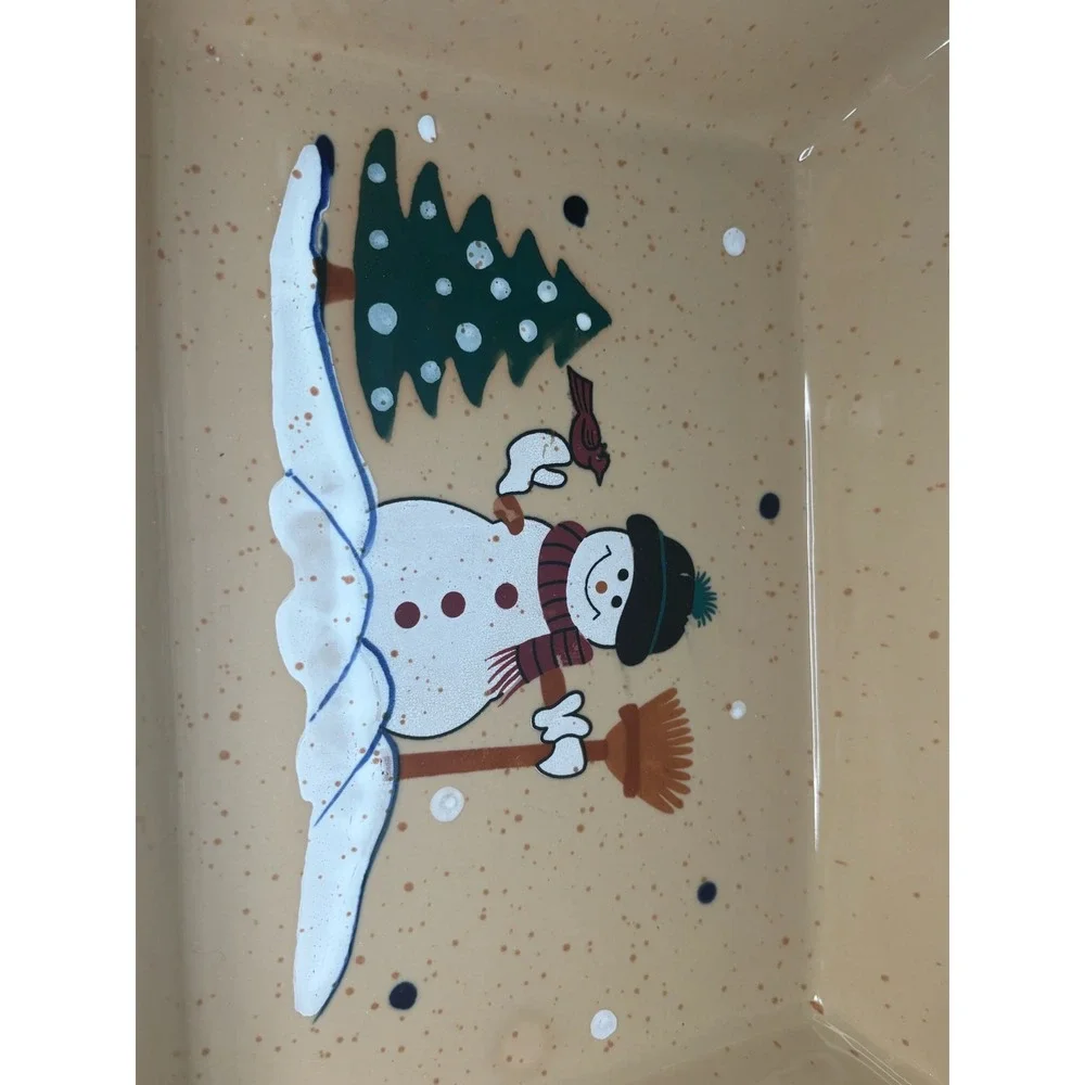 LTD Commodities Country Snowman Stoneware Baker Rectangular Casserole Dish 13x9